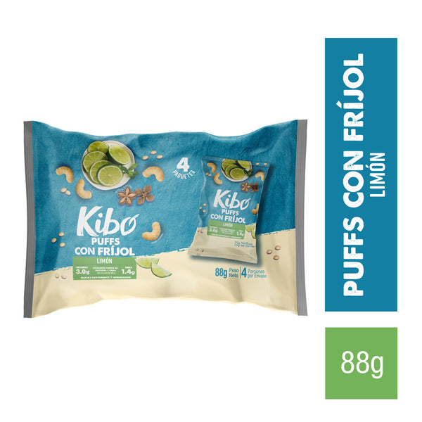 SNACKS KIBO 4U  PUFFS DE FRIJOL LIMON